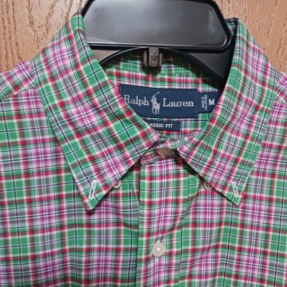 Polo (Ralph Lauren Shirt)-(Red/Green-Plaid)-(Size M)-(Pre-owned)-$30.00 - Picture 4 of 4